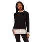 Womens Adrianna Papell Long Sleeve Crew Neck Ruffled 2Fer Sweater - image 1