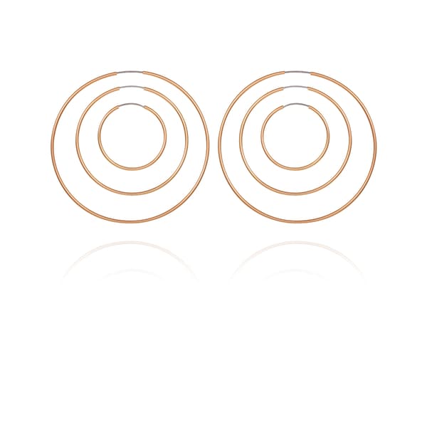 Guess 3pr. Gold-Tone Endless Hoop Earrings - image 