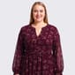 Plus Size Perceptions Long Sleeve Floral Chiffon Babydoll Dress - image 2
