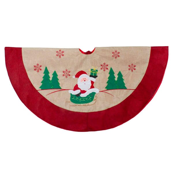 Northlight Seasonal 36in. Santa Embroidered Christmas Tree Skirt