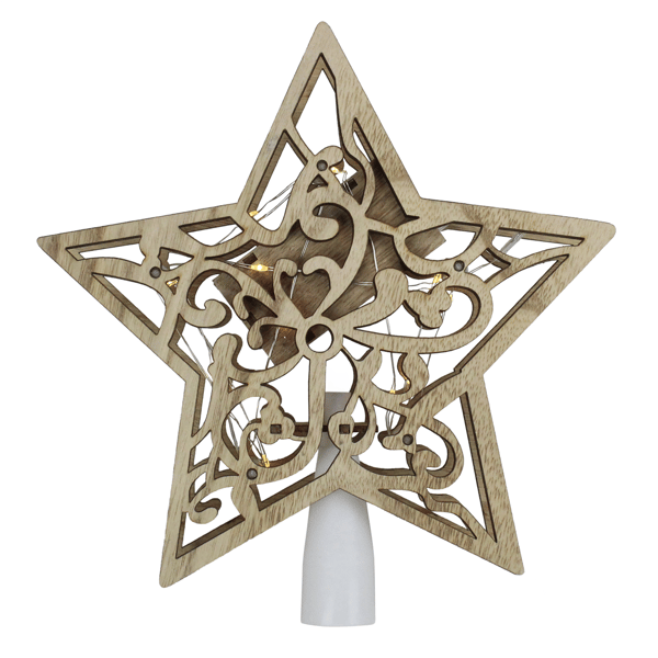 Northlight Lighted Brown Star Christmas Tree Topper