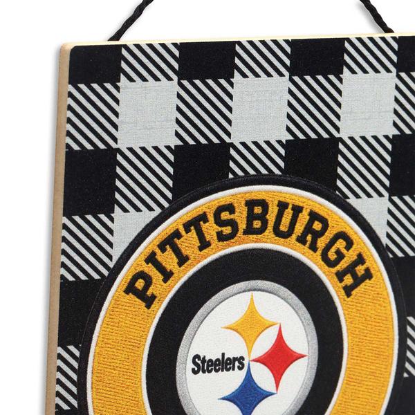 Open Road Steelers Plaid Hanging Wood