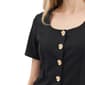 Womens NY Collection Short Sleeve Gold Floral Button Blouse - image 4