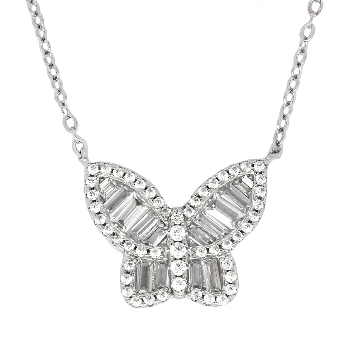 Sterling Silver Butterfly Pendant Necklace