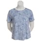 Womens Emily Daniels Short Sleeve Paisley Strappy Neck Tee - image 1