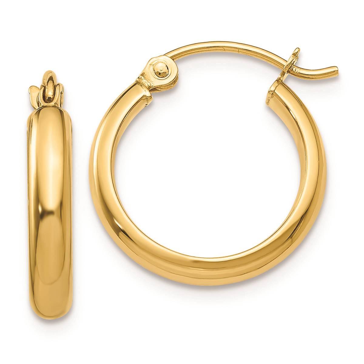 Gold Classics™ 14kt. Gold 12x2.75mm Hoop Earrings