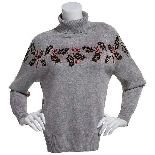 Plus Size Long Sleeve Holly Fair Isle Turtleneck Sweater - image 