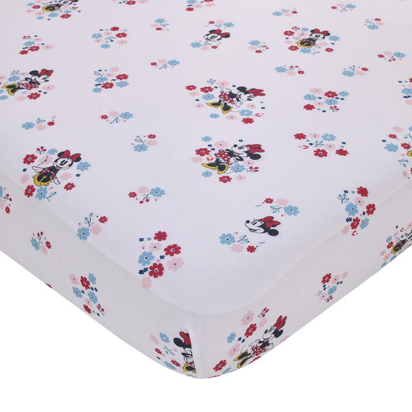 Disney Minnie Mouse Floral Fitted Crib Sheet - image 