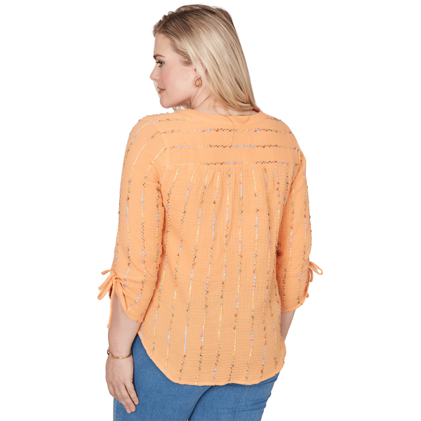 Womens Alfred Dunner Beachcomber Sequin Stripe Blouse