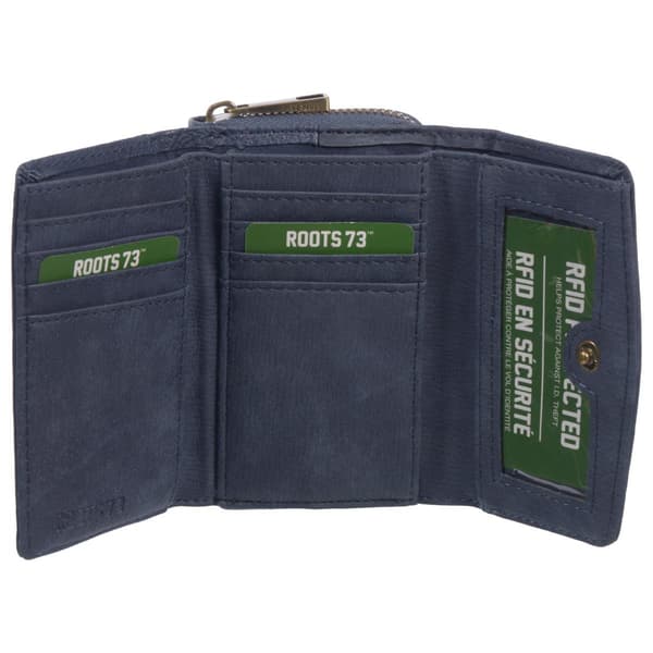Womens Roots 73 RFID Trifold Zip Around Wallet