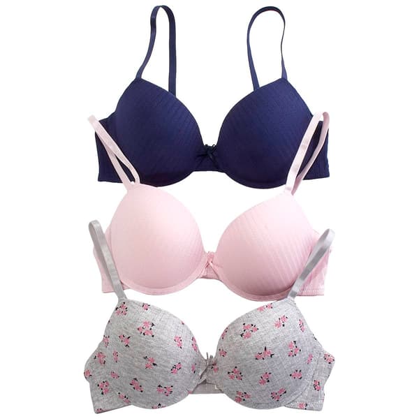 Womens Laura Ashley(R) 3pk Molded T-Shirt Bras LS6953-3PKA - image 