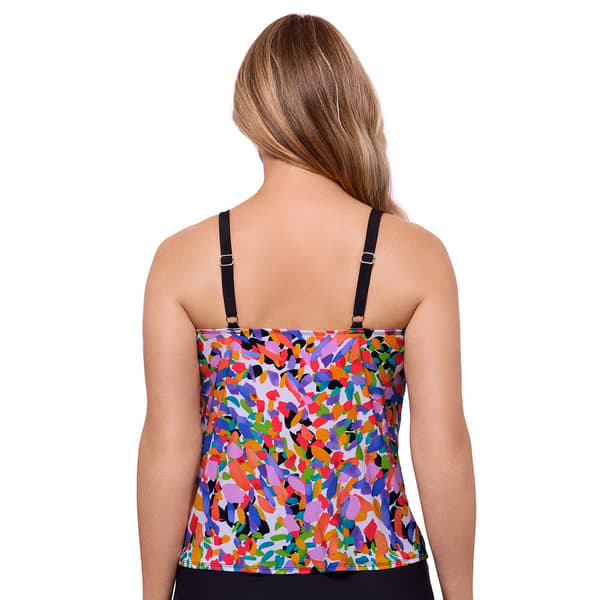 Womens American Beach Spring Fling A-Line Ring Tankini Swim Top