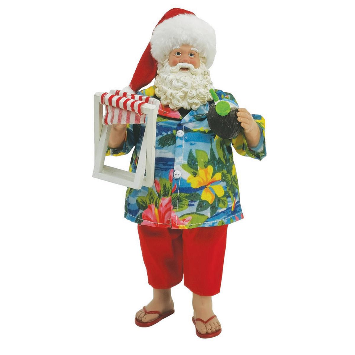 Santa’s Workshop 10in. Beach Santa and Chair Figurine