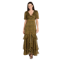 Women R&M Richards Daytime Metallic Stripe Maxi Dress - image 1
