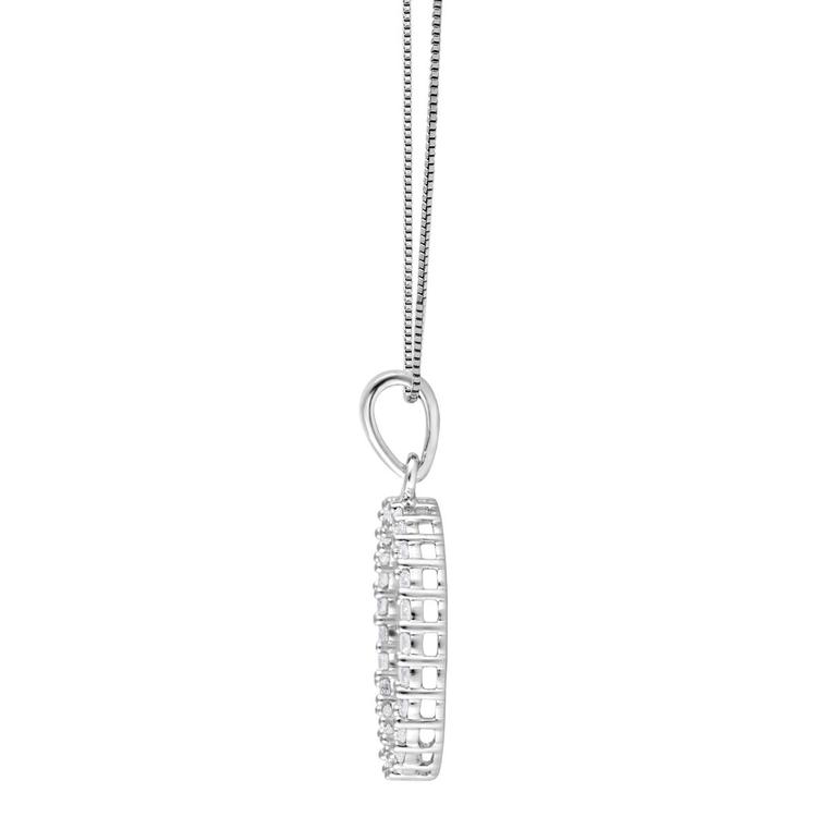 Nova Star® Sterling Silver Lab Grown Diamond Circular Pendant