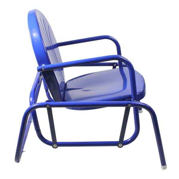 Northlight Seasonal Retro Metal Tulip Glider Patio Chair - Blue