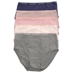 Womens Laura Ashley 5pk Solid Cotton Spandex Brief Panties