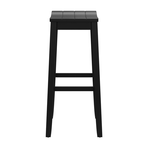 HH2 Home Fiddler Black Backless Bar Height Stool with Saddle Seat