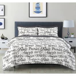 Spirit Linen Home&#40;tm&#41; 8pc Bed-in-a-Bag French Words Comforter Set