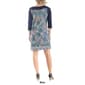 Womens 24/7 Comfort Apparel 3/4 Sleeve Medallion Shift Dress - image 2