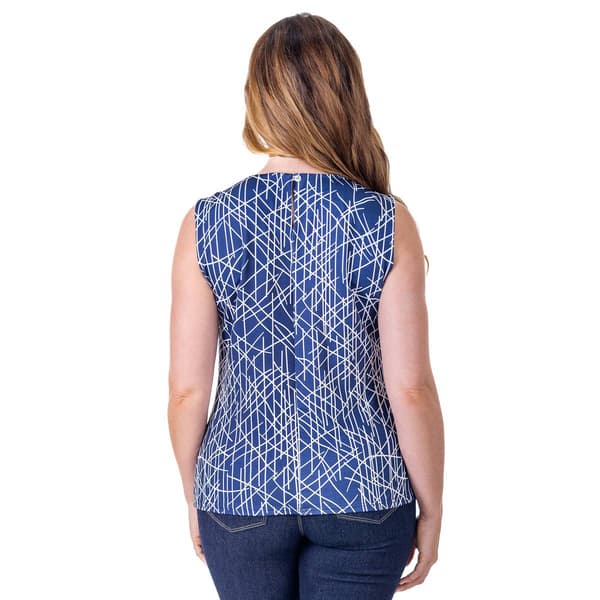 Womens 24/7 Comfort Apparel Abstract Sleeveless Blouse