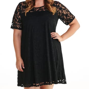 Plus Size Nina Leonard Elbow Sleeve Floral Trapeze Shift Dress - Boscov's