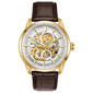 Mens Bulova Skeleton Dial Leather Strap Watch - 97A138 - image 1