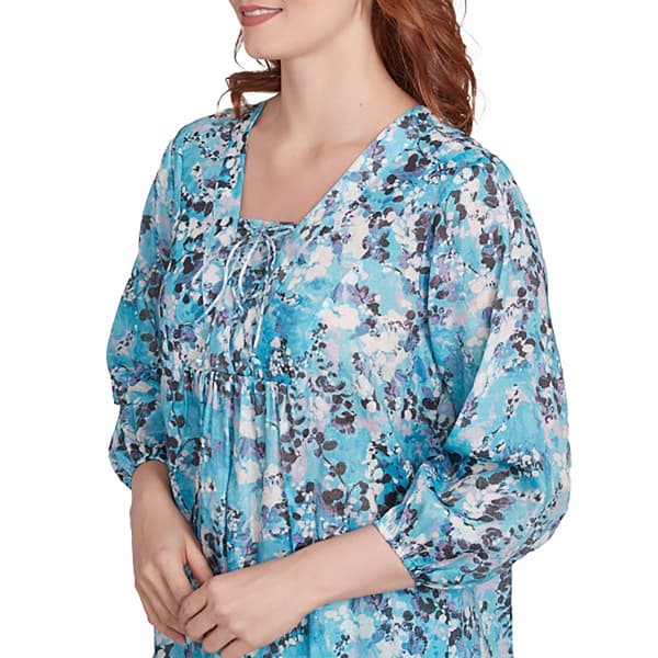 Plus Size Skye''s The Limit Lavender Sky 3/4 Sleeve Floral Blouse