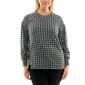 Womens Zac & Rachel Long Sleeve Houndstooth Hacci Blouse - image 1