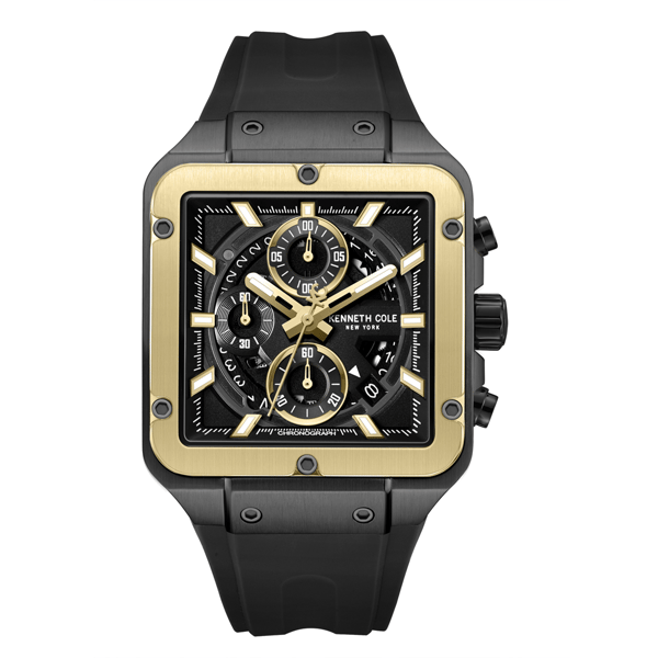 Mens Kenneth Cole New York® Chronograph Black Watch-KCWGO0065503