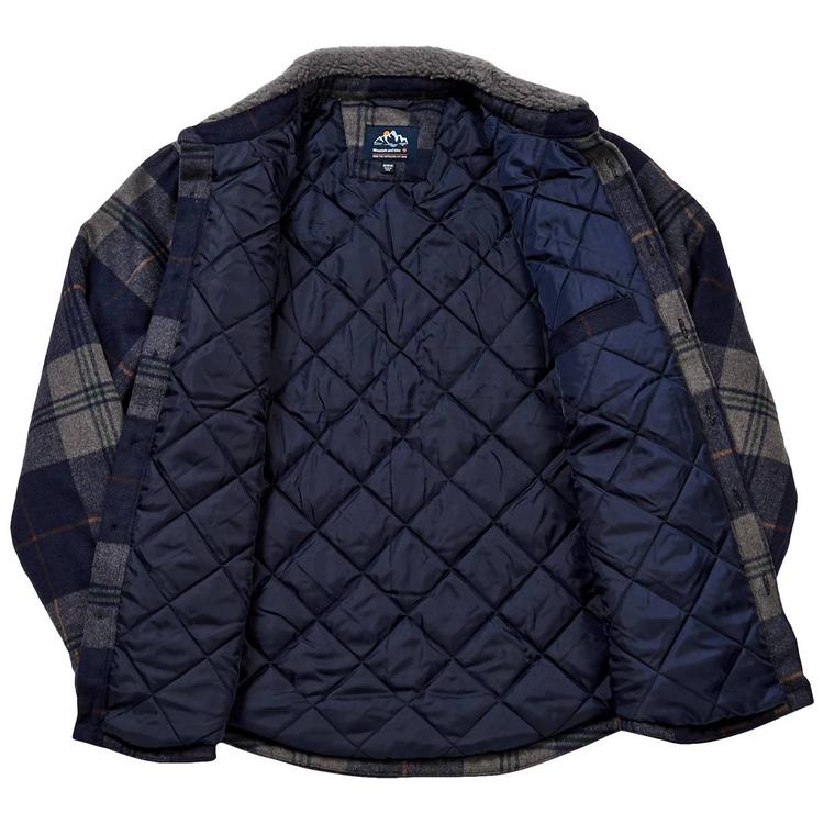 Mens Mountain and Isles Faux Wool Plaid Jacket