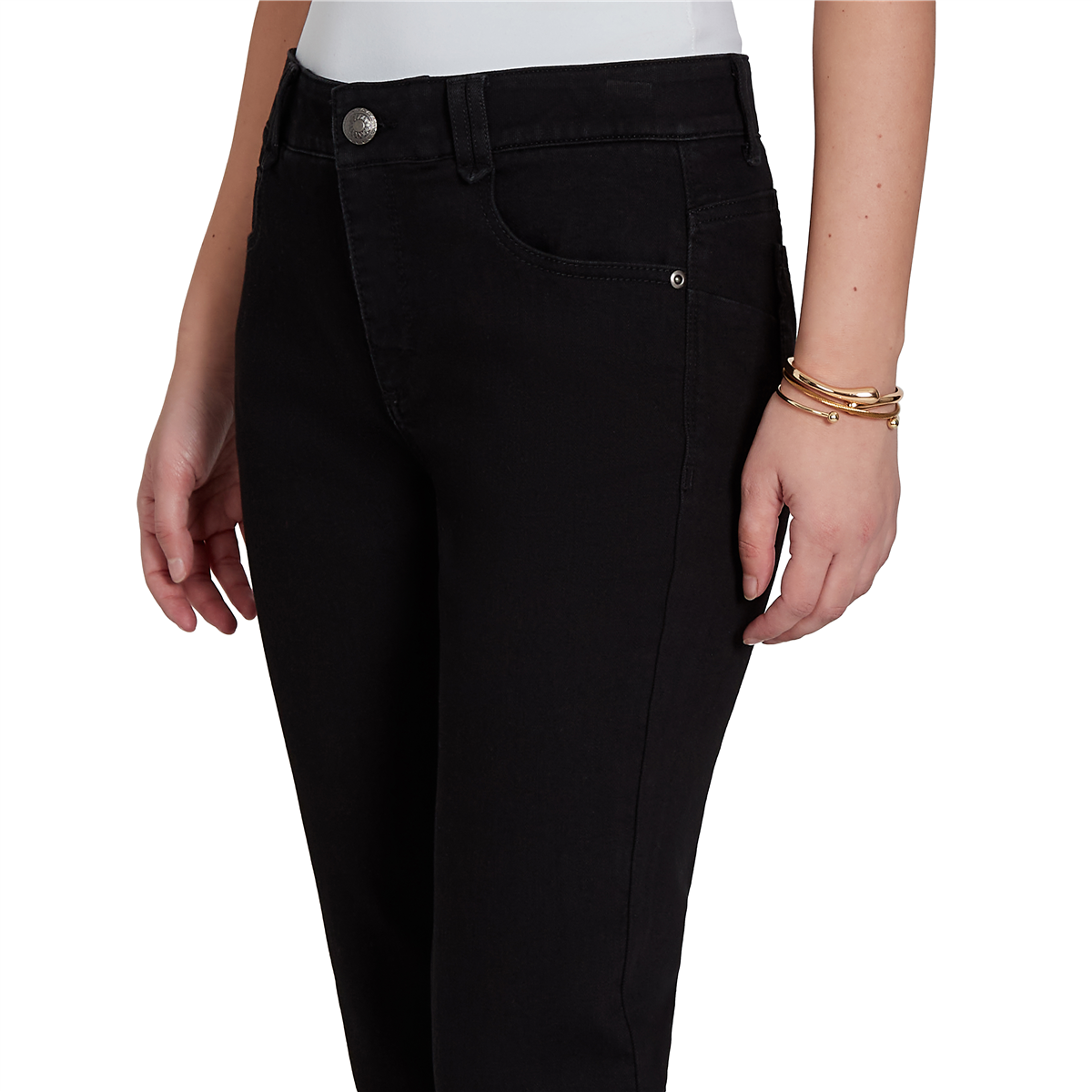 Petite Ruby Rd. Key Items Jet Black Cropped Girlfriend Jeans