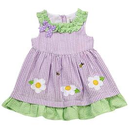 Toddler Girl Rare Editions Flower & Stripe Seersucker Dress