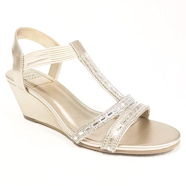 Womens New York Transit Badge Tee Smooth Wedge Sandals - image 