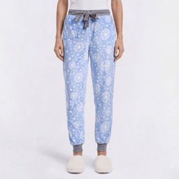Womens Attraction De Nuit Snowflake Plush Pajama Bottoms