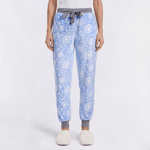 Womens Attraction De Nuit Snowflake Plush Pajama Bottoms