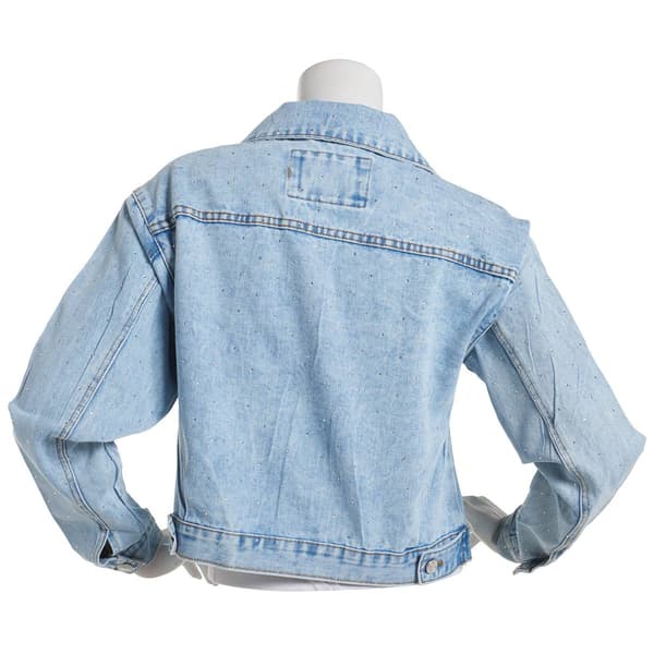 Juniors Ashley Cattleman Rhinestone Denim Jacket