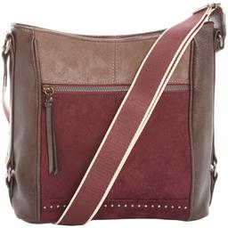 DS Fashion Ultrasuede Color Block Crossbody - Plum/Multi
