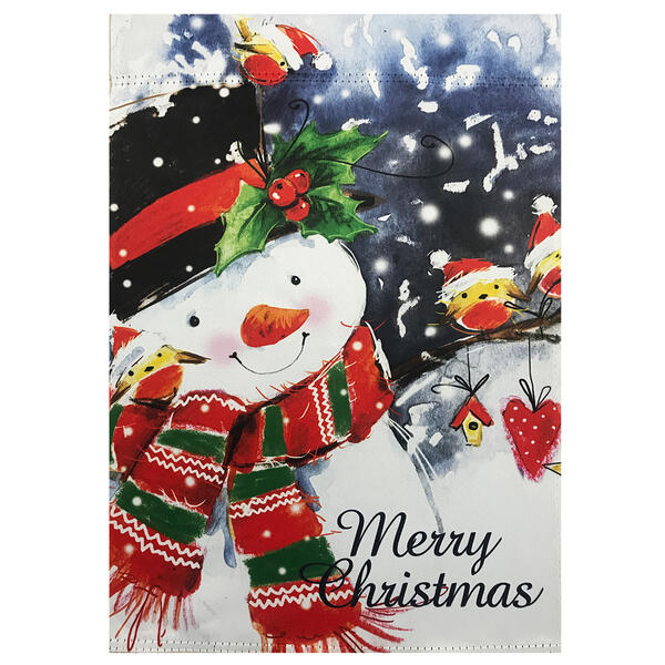 Northlight Seasonal Snowman and Birds Christmas Garden Flag - image 