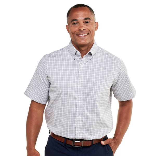 Mens Preswick & Moore&#40;R&#41; Short Sleeve Plaid Dress Shirt - Alloy - image 