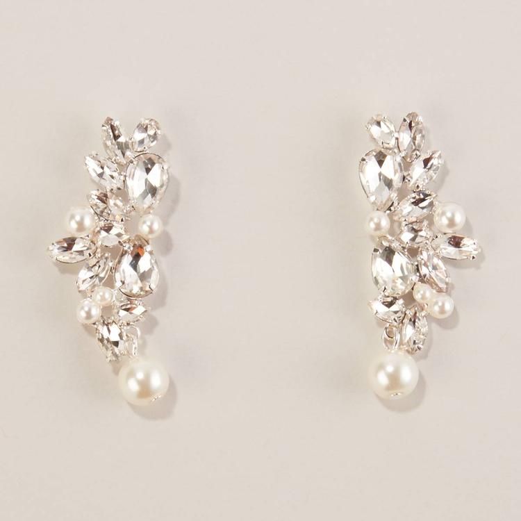 Rosa Rhinestones Glitz Crawler Earrings