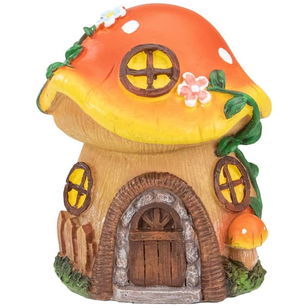 Northlight Seasonal 6.25in. Mushroom House Outdoor Garden Statue - image 