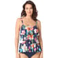 Womens Beach House Vibrant Vacay Ruffle Tankini Swim Top - image 1