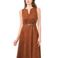 Womens Cece Sleeveless Split Neck Suede A-Line Dress - image 4
