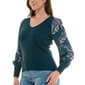 Womens Zac & Rachel Long Paisley Sleeve Rib Knit Sweater - image 3
