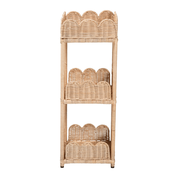 bali & pari Brooks Natural Rattan 3-Tier Storage Shelf