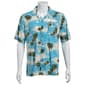 Mens Campia Short Sleeve Rayon Button Down Shirt - Teal - image 1