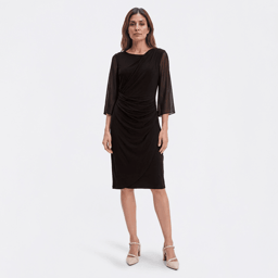 Womens Connected Apparel 3/4 Sleeve Solid Sheath Dress