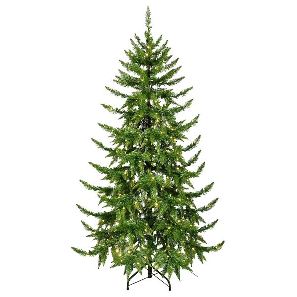 Santa''s Workshop 6ft. Pre-Lit LED Lights Green PVC Tree - image 