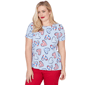 Womens Alfred Dunner Lady Liberty American Flag Hearts Tee - image 1